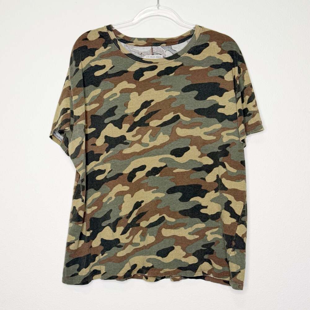 WE THE FREE FREE PEOPLE Nina Printed T-Shirt Short Sleeve Crewneck Camo Womens S - Picture 8 of 8